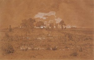 湿原のある夕景 作： Theodore Rousseau