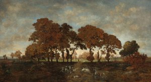雨の後、c。 1850年。 作： Theodore Rousseau