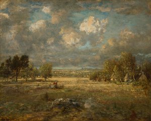 ピカルディの田園地帯、1860 年。 作： Theodore Rousseau