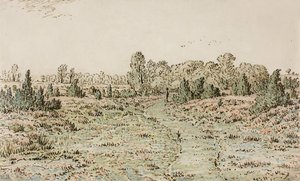 バルビゾンニエールの小道、1864年 作： Pierre Etienne Theodore Rousseau