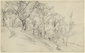 ボワレモンの森（レクト）；森の中のコテージ（裏面） 作： Theodore Rousseau