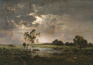 風景 1842年頃（油彩・パネル） 作： テオドール・ルソー