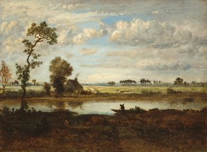 船頭のいる風景、c。 1860年。