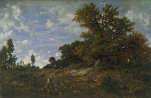 フォンテーヌブローの森、モンジラールの森の端 作： Pierre Etienne Theodore Rousseau