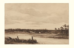 フォンテーヌブローの森の端のロイング川 作： Theodore Rousseau