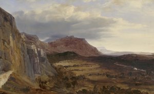 1834年、ジュネーブ近郊のサレーヴの眺め 作： Pierre Etienne Theodore Rousseau