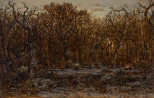 冬の夕暮れの森 作： Theodore Rousseau