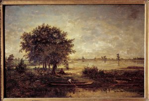 les bords de la Loire セオドア・ルソー（1812-1867）の絵画 19世紀 日。0.42x0.63 m パリ、ルーヴル美術館 作： Pierre Etienne Theodore Rousseau