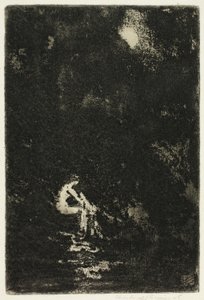 ニンフの入浴、ムーンライト 作： Theodore Roussel