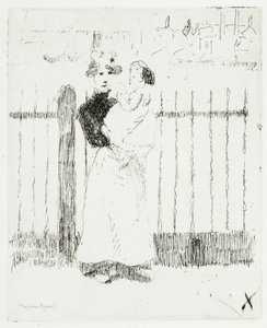 エマとその赤ちゃん、チェルシー・エンバンクメント 作： Theodore Roussel