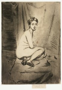 しゃがむ女性の図 作： Theodore Roussel