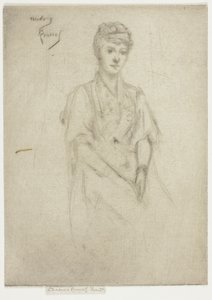 ファンシードレスを着たシプリアン・ウィリアムズ夫人の肖像 作： Theodore Roussel