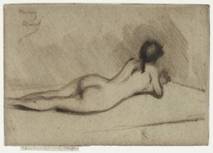 横になっている少女のヌードからの研究 作： Theodore Roussel