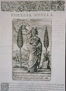 Phrygia Sibylla、Jean-Jacques Boissardの「De Divinationewet Magicis Praestigiis」の挿絵のコピー。 作： Theodore de (after) Bry