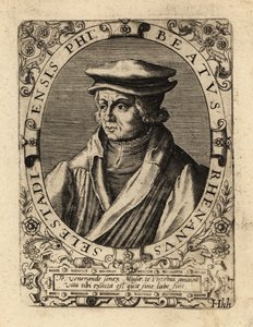 ベアトゥス・ビルト（ドイツのヒューマニスト）。 作： Theodore de Bry