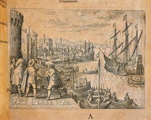 新大陸に向けて出発するキャラベル（スペイン） テオドール・デ・ブライ（1528-1598）の彫刻作品 作： Theodore de Bry