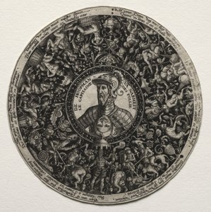 メダリオンのある皿のデザインc。 1558。