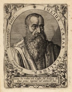 ジュリオ・チェーザレ・デラ・スカラ（イタリアの学者）。 作： Theodore de Bry