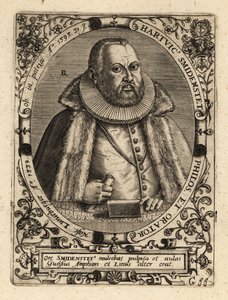 Hartwig Schmidenstedt（ドイツの修辞学者）。 作： Theodore de Bry