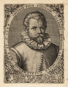 Jan Huyghen van Linschoten, オランダのプロテスタント商人。 作： Theodore de Bry