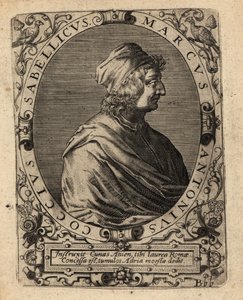 Marcus Antonius Coccius Sabellicus（イタリアの学者）。 作： Theodore de Bry