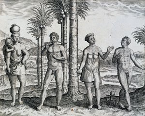 テオドール・デ・ブライ（1528-1598）の「ワーク・インディア・オリエンタリス」より、アフリカの先住民エチオピア