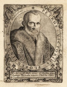 Piero Vettori（イタリアの作家）。 作： Theodore de Bry