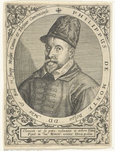 作曲家フィリップ・ド・モンテ（1521-1603）の肖像 作： Theodore de Bry