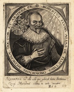 ロバート・フラッド、イギリスのパラセル派医師。 作： Theodore de Bry