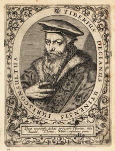 Tiberio Deciani, イタリアの法学者。 作： Theodore de Bry