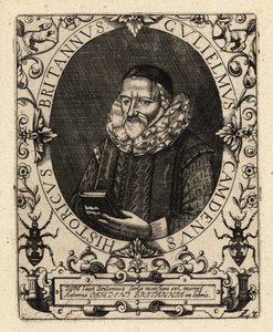 ウィリアム・カムデン（イングランドの古物商）。 作： Theodore de Bry