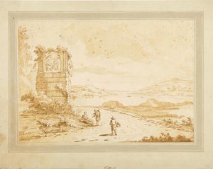 廃墟と具象的なスタッフのいる湾 作： Theodorus Wilkens