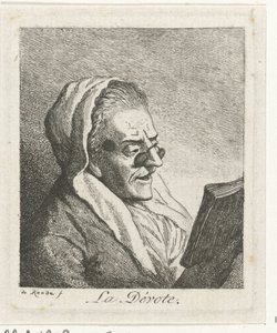 鼻眼鏡で老婆を読む La Dévote (オブジェクトのタイトル) 作： Theodorus de Roode
