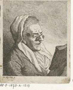 鼻眼鏡で老婆を読む 作： Theodorus de Roode