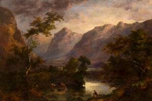 ラングデールの眺め、1827～90年頃（キャンバスに油彩） 作： Theophil Lindsey Aspland