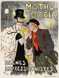 アートエンターテイナー。歌手のMothuとDoria。フランスのSteinlen社のポスター