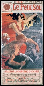 Steinlenによるフランスの雑誌「Le Petit Sou」のアール・ヌーヴォー調の表紙デザインです。 作： Théophile Alexandre Steinlen