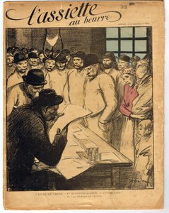 The Butter Plate」第1号の表紙、カラーで風刺を効かせています。 作： Théophile Alexandre Steinlen
