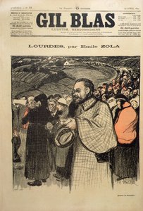 エミール・ゾラ(1840-1902)の「ルルド」の第一話が掲載された「ジル・ブラス」の表紙 1894年(カラーリトグラフ) 作： Théophile Alexandre Steinlen