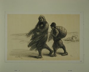 [セルビア人の大脱出] 作： Théophile Alexandre Steinlen