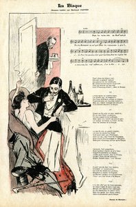 雑誌『Gil Blas』の最終ページ。1月22日の4 作： Théophile Alexandre Steinlen