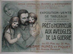 盲目の兵士のためのアートセールのポスター 作： Théophile Alexandre Steinlen