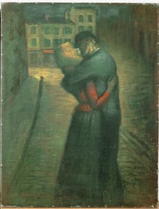 夕べの出会い（キャンバスに油彩） 作： Theophile Alexandre Steinlen