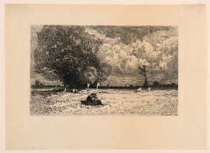 ロイング川のほとり 作： Theophile Narcisse Chauvel