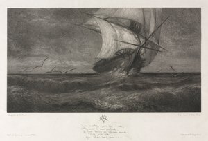 幻の船」または「波の上」1872年 作： Theophile Narcisse Chauvel