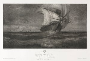 幻の船」または「波の上」1872年 作： Theophile Narcisse Chauvel