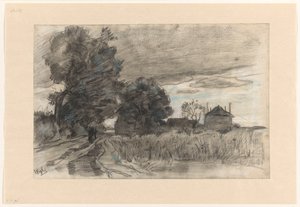 重い空の下のWijheのZandweg 作： Theophile de Bock