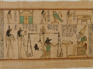 アメン・ナニスの葬儀パピルスの歌手、紀元前1050年頃（パピルス、ペンキ） 作： Third Intermediate Period Egyptian