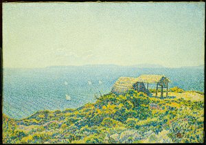Ile du Levant、1893年にCapBenatから見た 作： Théo van Rysselberghe