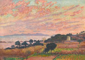 セントクレアの日没時の湾、1916年。 作： Théo van Rysselberghe